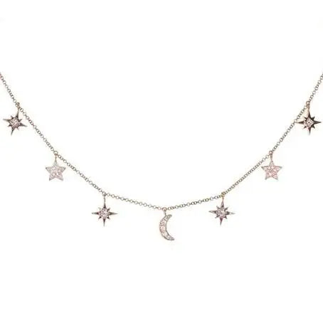 Love Moon Star Sterling Silver Necklace