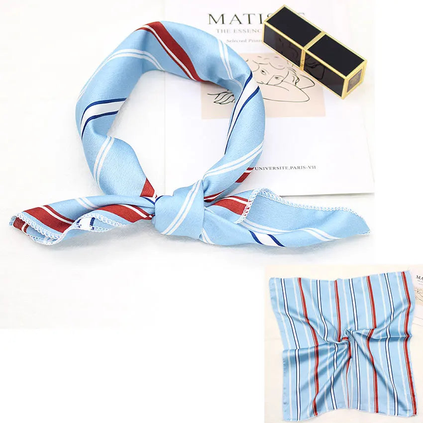 Printed Silk Satin Neck Head Scarf