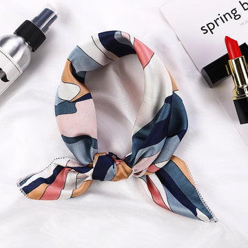 Printed Silk Satin Neck Head Scarf