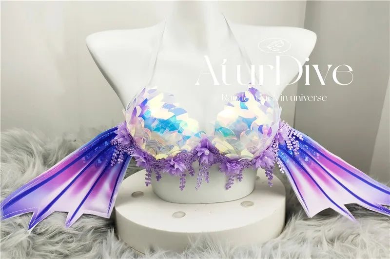 Large Cup Sequin Mermaid Bikini Top Women