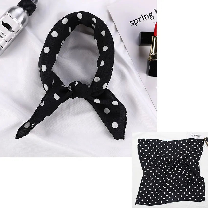 Printed Silk Satin Neck Head Scarf