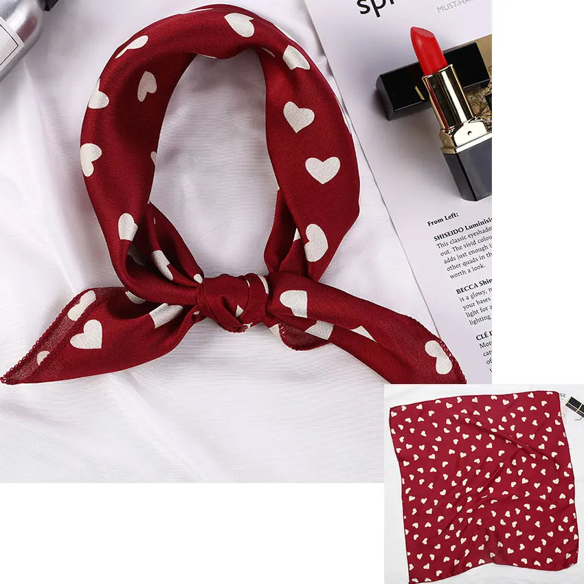 Printed Silk Satin Neck Head Scarf