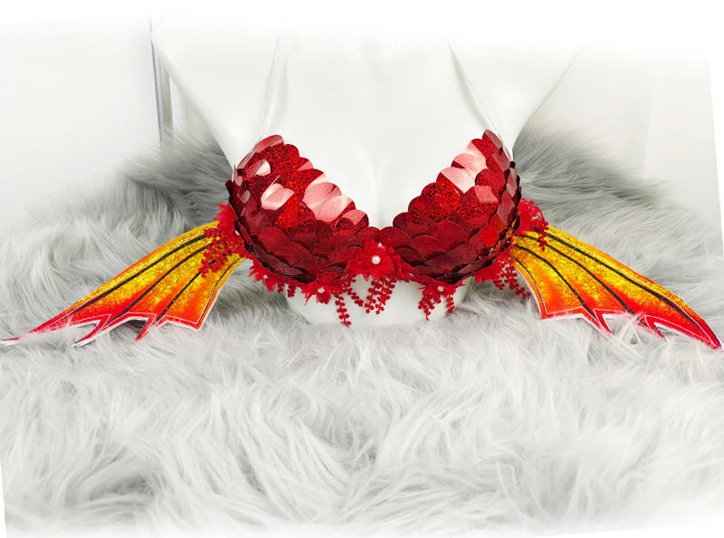 Large Cup Sequin Mermaid Bikini Top Women