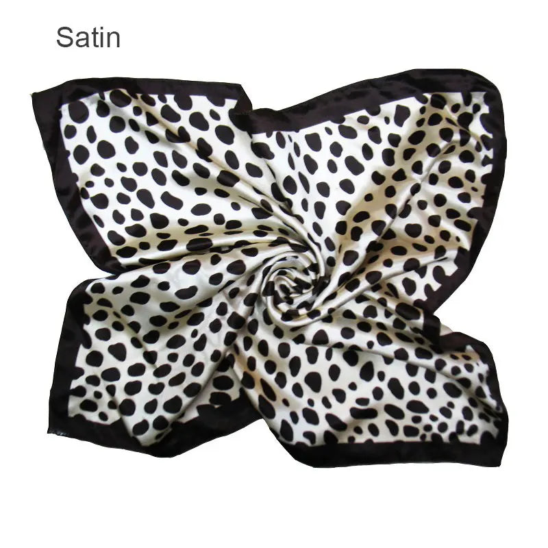 Printed Silk Satin Neck Head Scarf