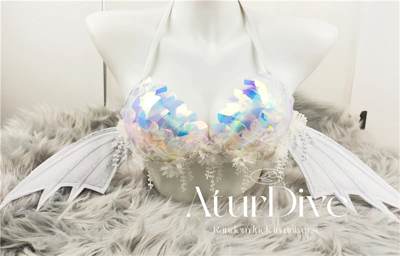 Large Cup Sequin Mermaid Bikini Top Women