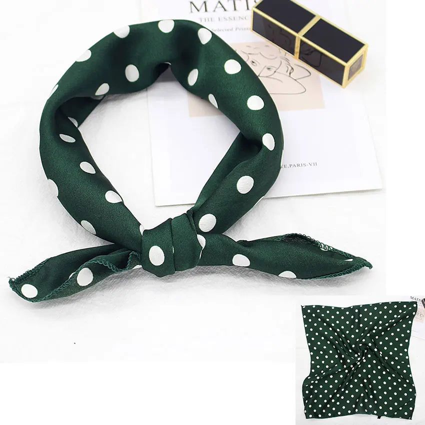 Printed Silk Satin Neck Head Scarf