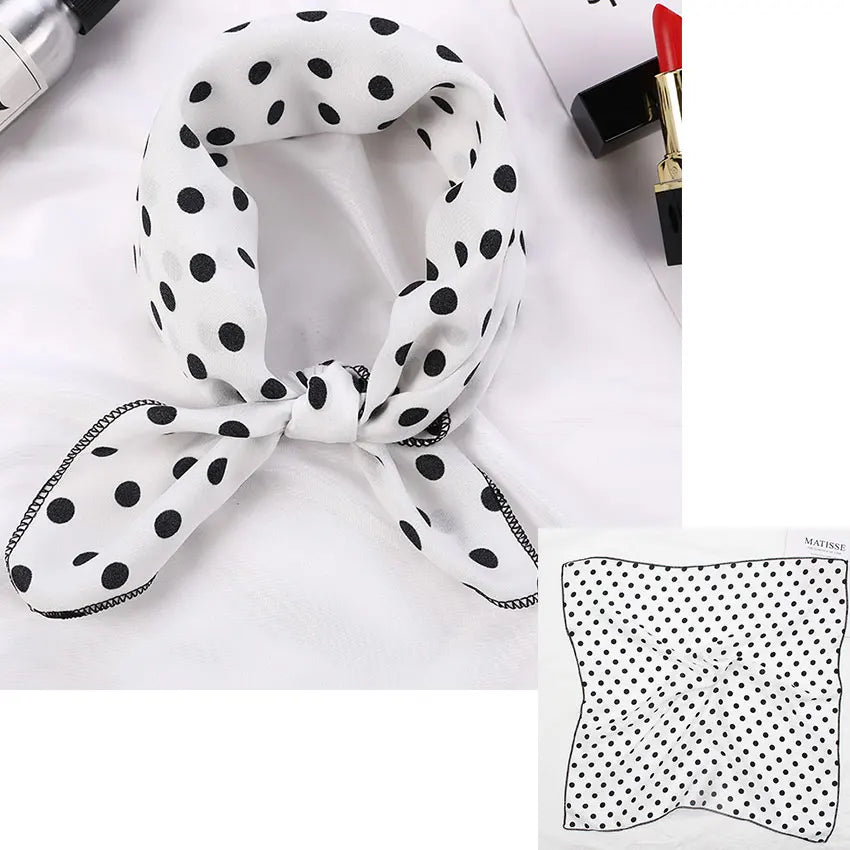 Printed Silk Satin Neck Head Scarf