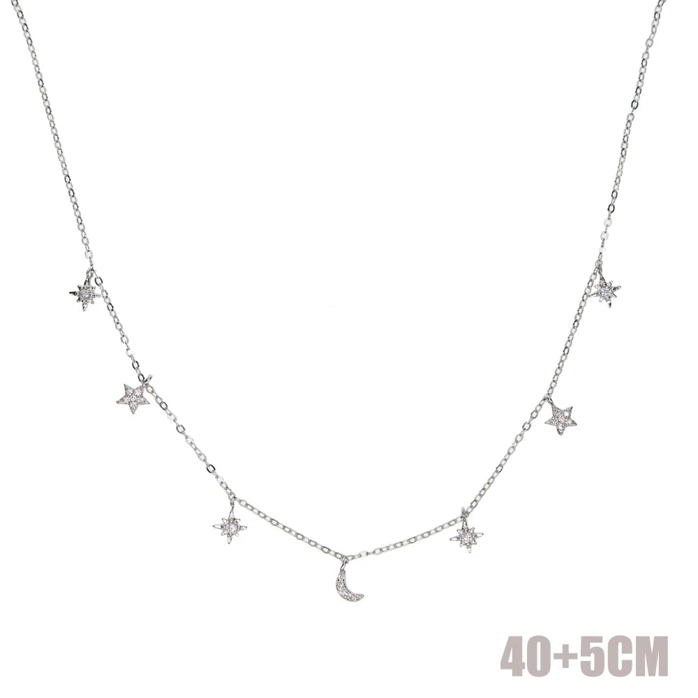 Love Moon Star Sterling Silver Necklace