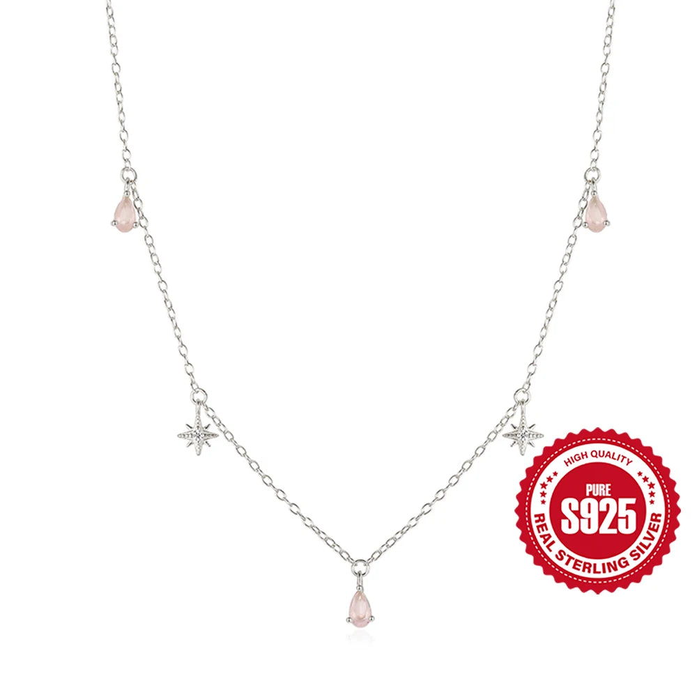 S925 Silver Octagonal Star Zircon Necklace