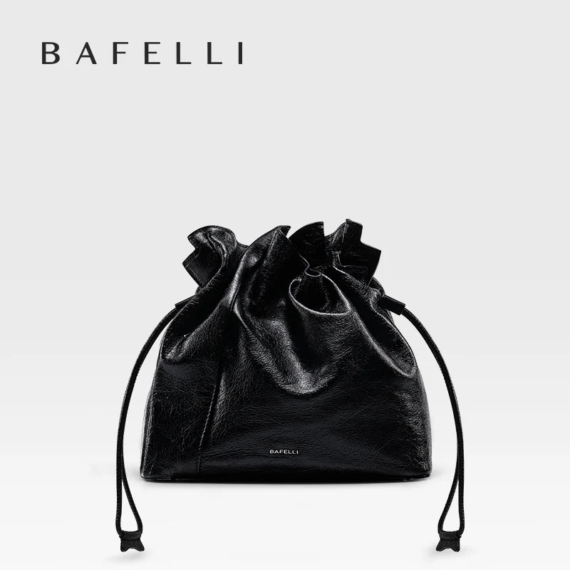 Bafelli Leather Casual Bucket Handbag