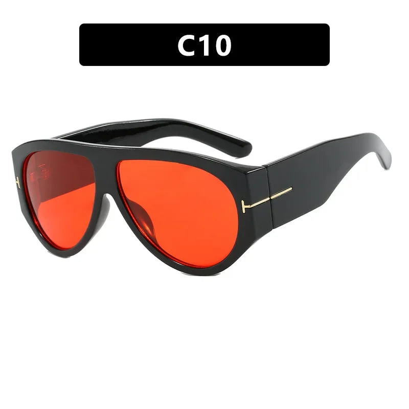 Vintage Oval Large Frame Trendy Sunglasses