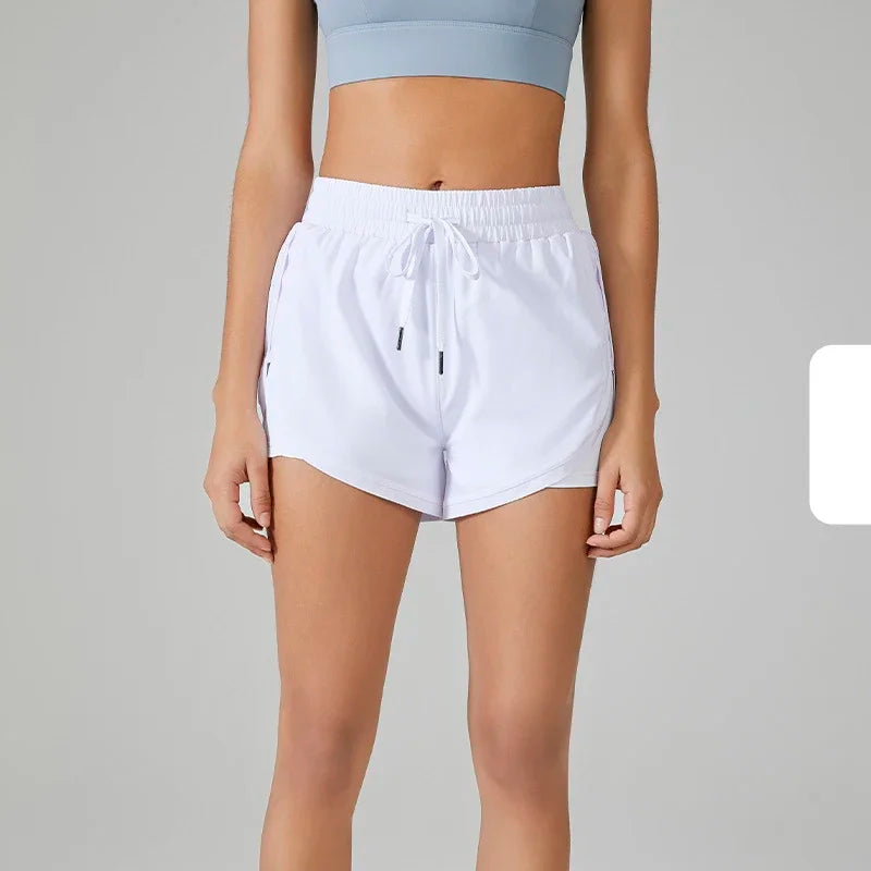 High Waist Double Layer Running Shorts