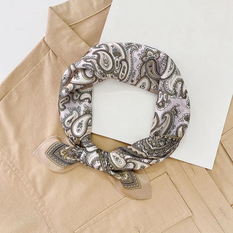 100% Silk Printed Neck Hair Scarf