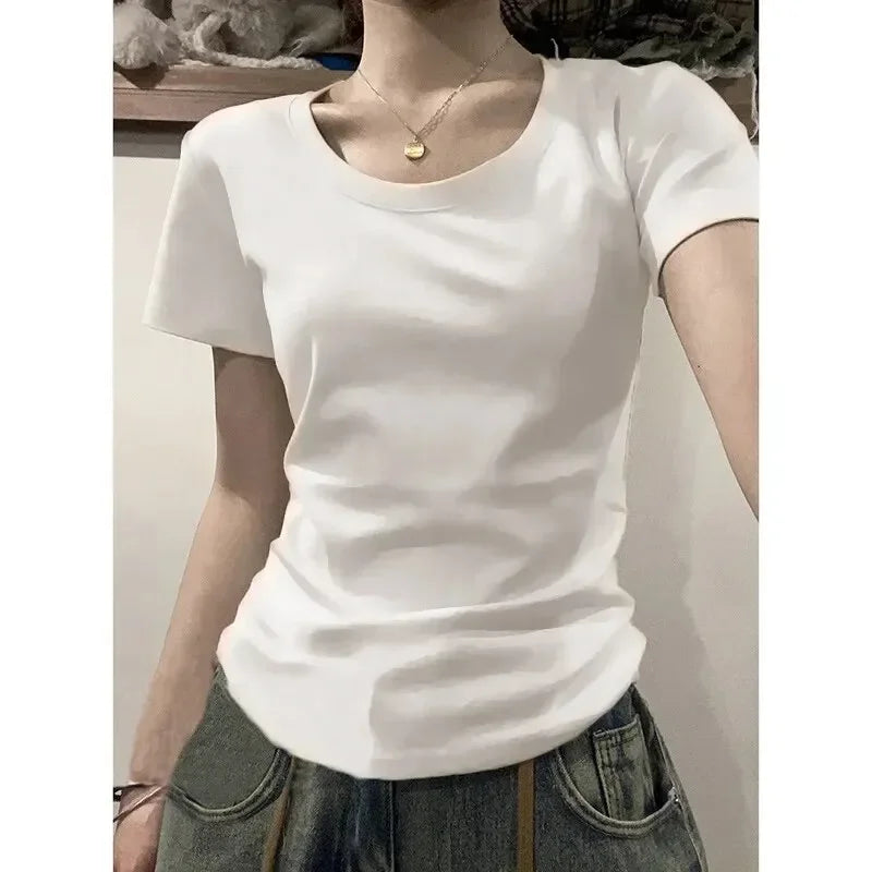 100% Cotton Summer Short Sleeve T-Shirt Women