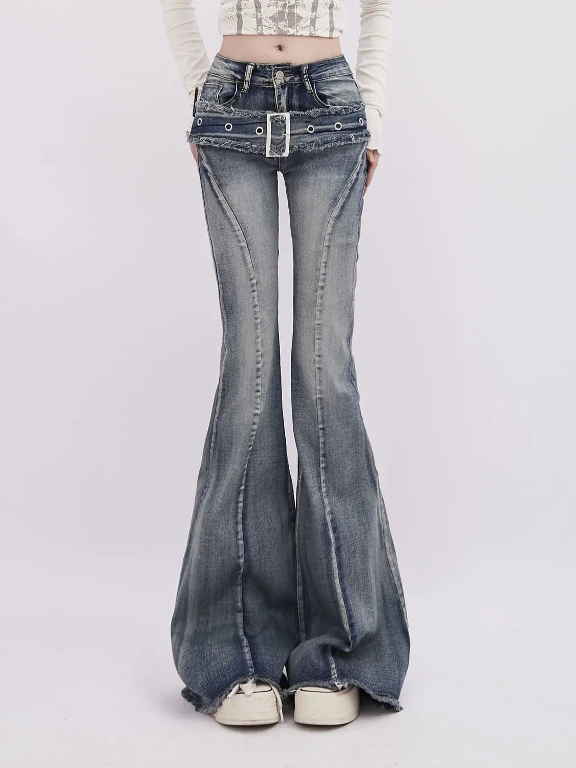 Y2K Black Micro Flared Jeans Women