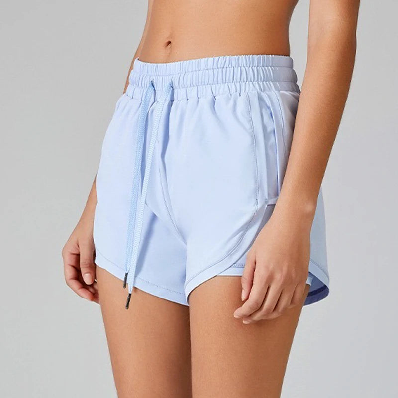 High Waist Double Layer Running Shorts