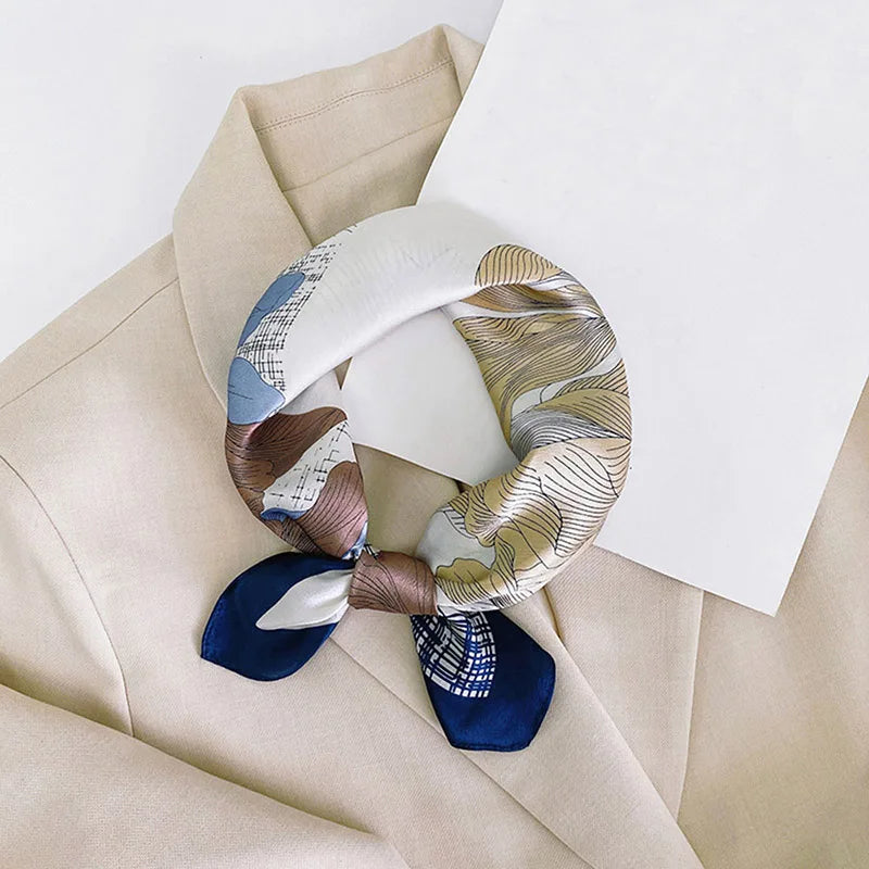 100% Silk Printed Neck Hair Scarf