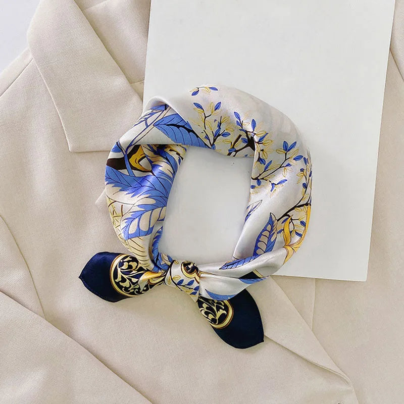 100% Silk Printed Neck Hair Scarf