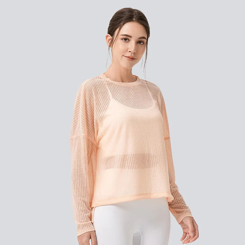 Loose-Fit Long Sleeve Yoga Top Women