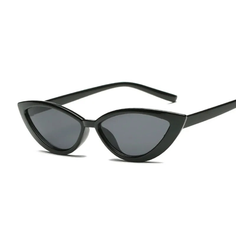 Vintage Black Cat Eye Mirror Sunglasses