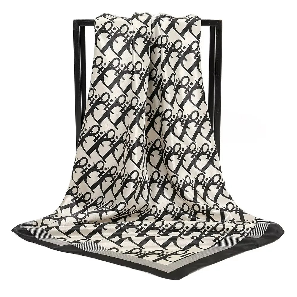 Vintage Printed Silk Neck Hair Scarf