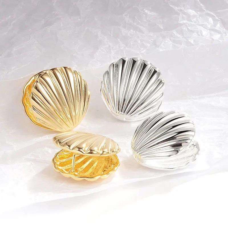 Exaggerated Ocean Shell Texture Stud Earrings