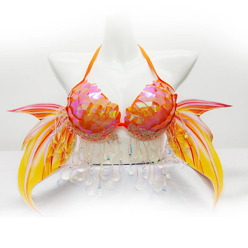 Large Cup Sequin Mermaid Bikini Top Women