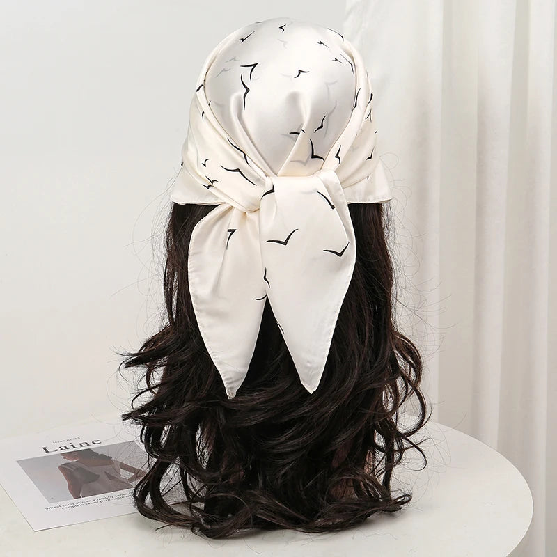 Bohemian Floral Print Silk Scarf