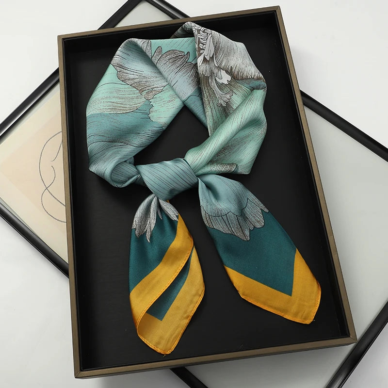 Luxury Silk Feel Square Head Scarf 70×70cm