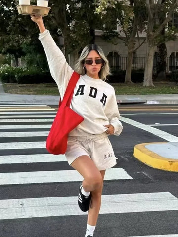 Loose Fit Round Neck Sweatshirt Women