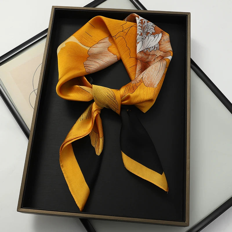 Luxury 60-Color Silk Square Scarf