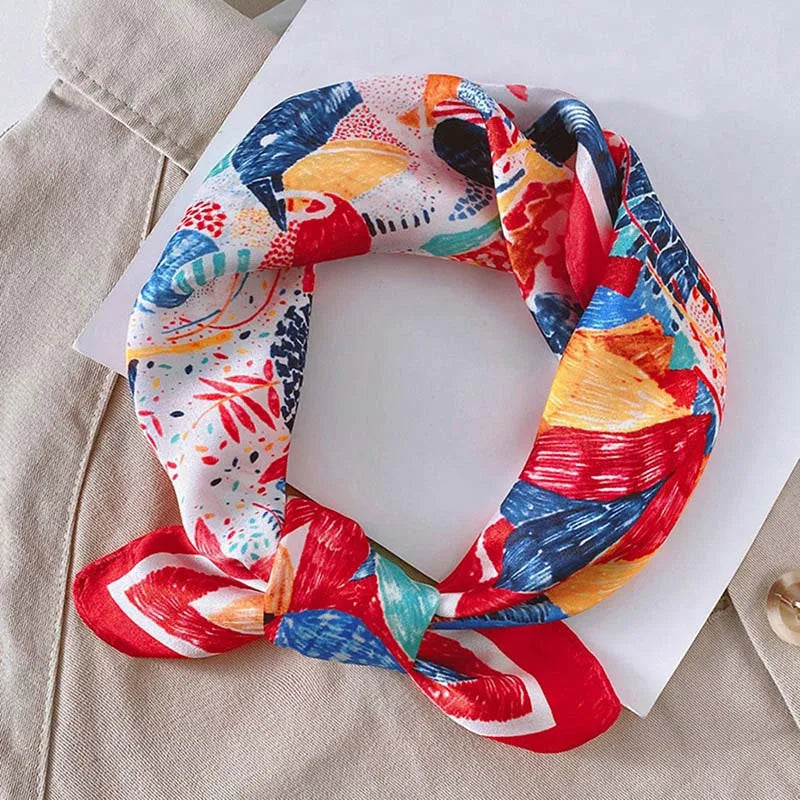 100% Silk Printed Neck Hair Scarf