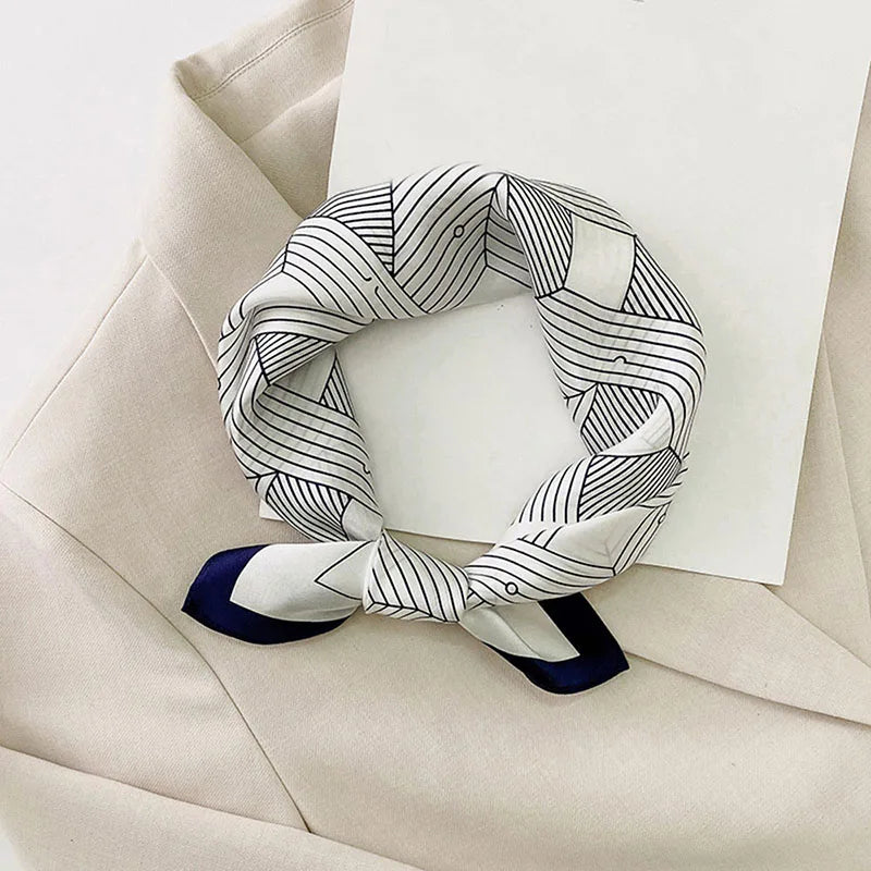 100% Silk Printed Neck Hair Scarf