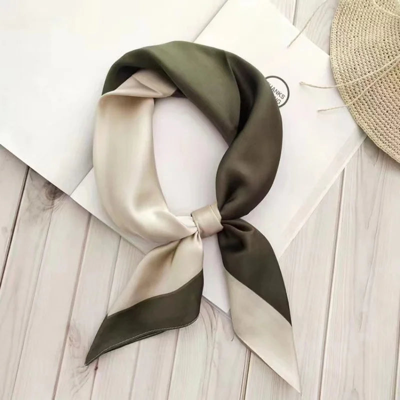 Luxury Satin Square Scarf Women