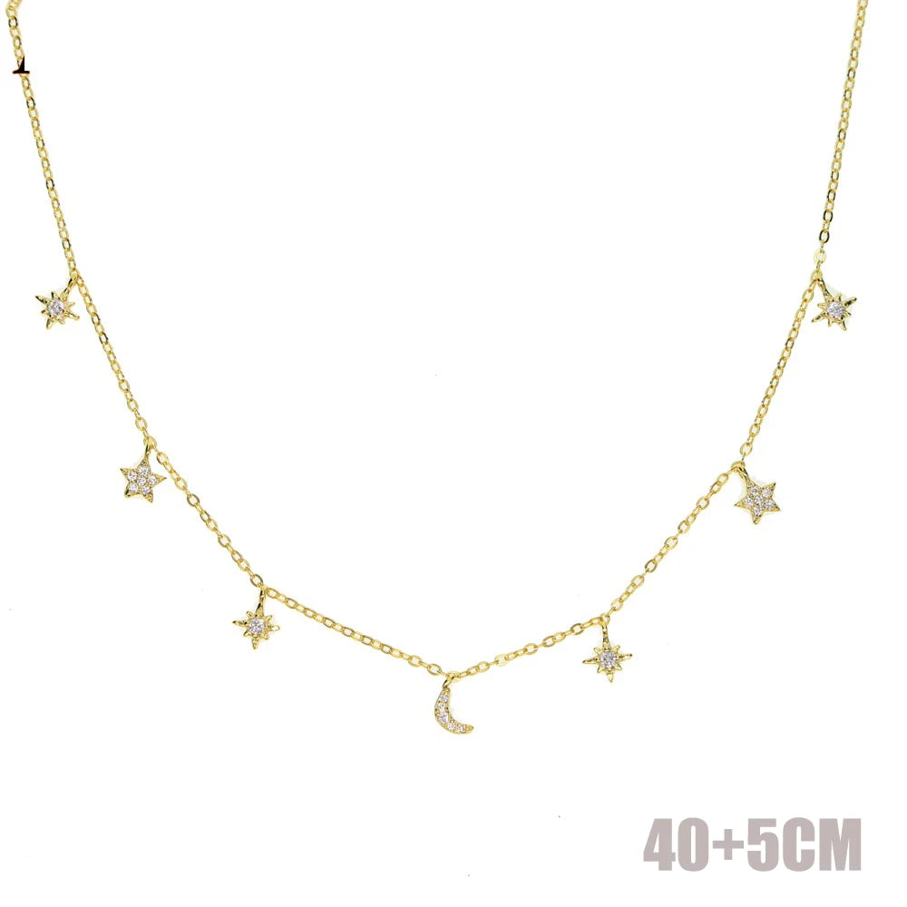 Love Moon Star Sterling Silver Necklace