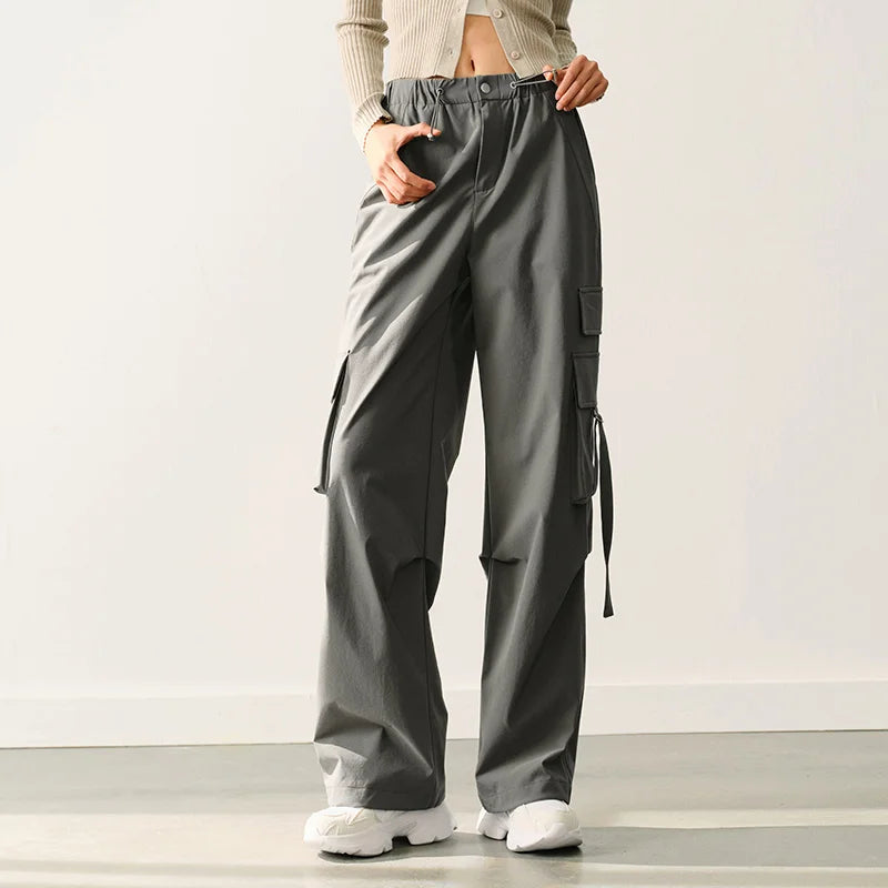 Casual Drawstring Wide-Leg Pants Women
