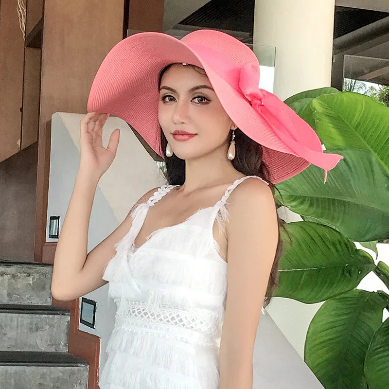 Women’s UV Protection Straw Summer Visor Hat
