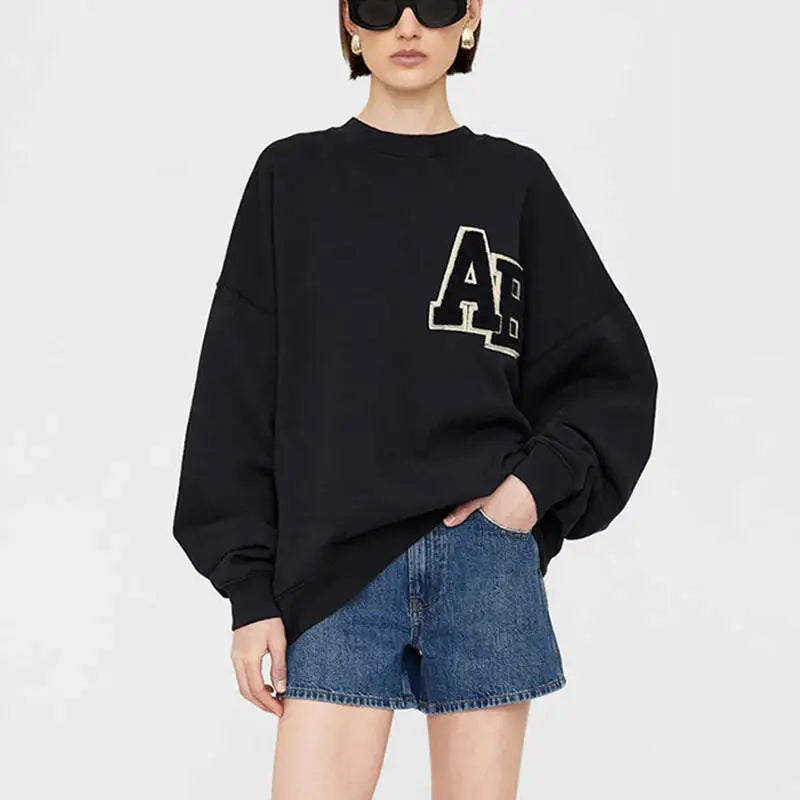 Embroidered Letter North American Niche Hoodie Women