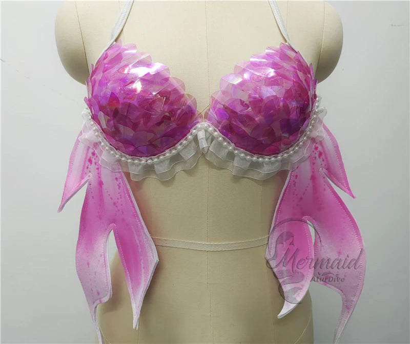 Large Cup Sequin Mermaid Bikini Top Women