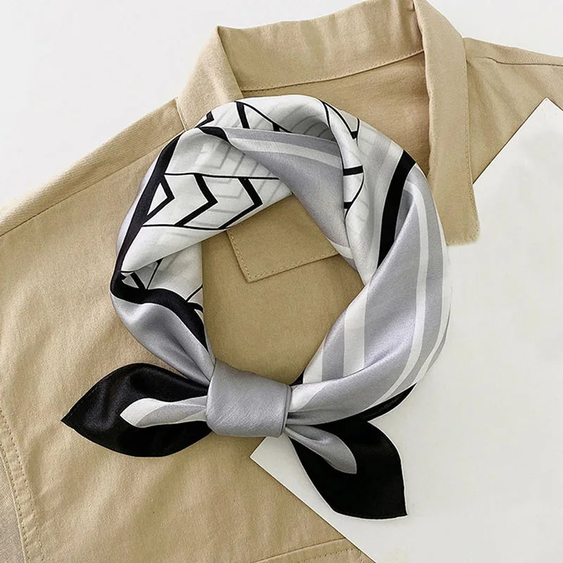 100% Silk Printed Neck Hair Scarf