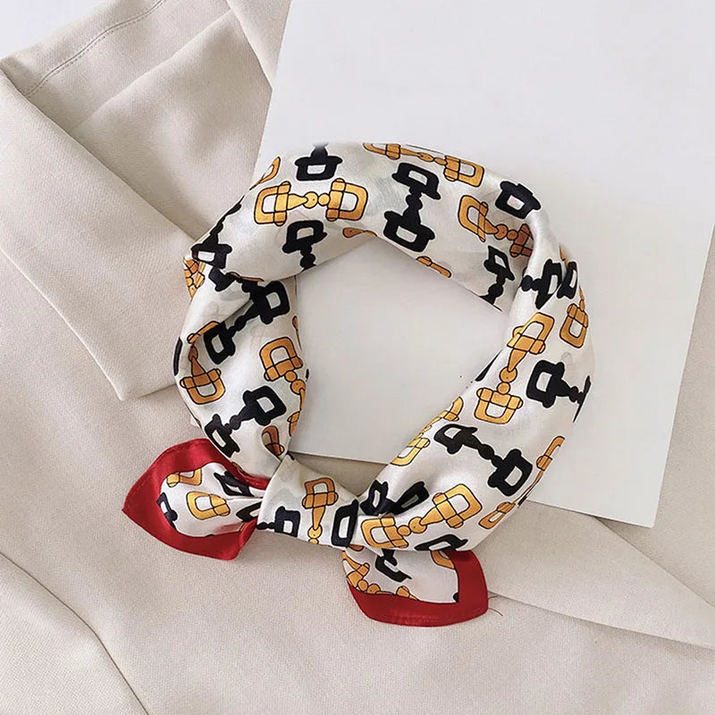 100% Silk Printed Neck Hair Scarf