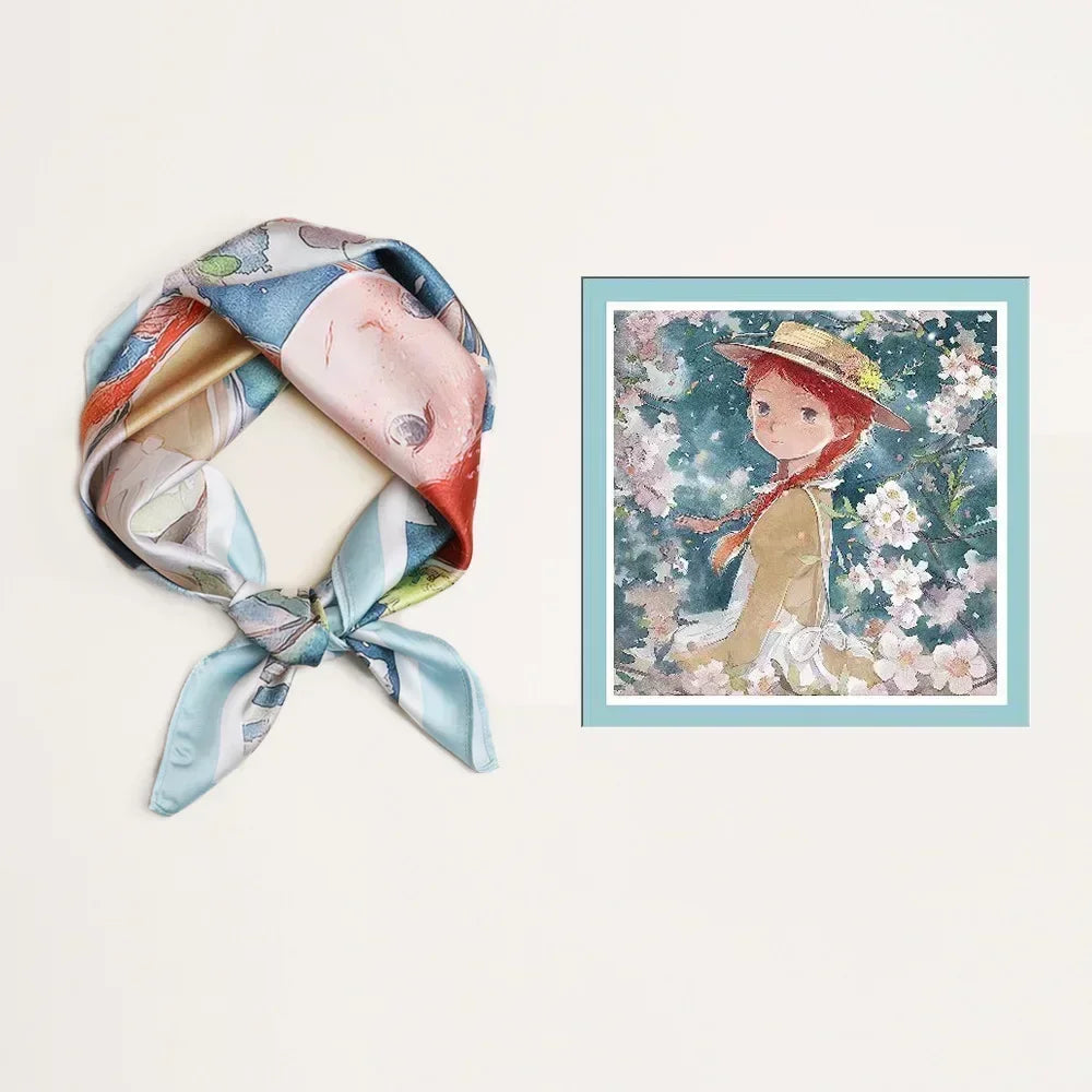 Summer Patterned Smooth Touch Silk Scarf