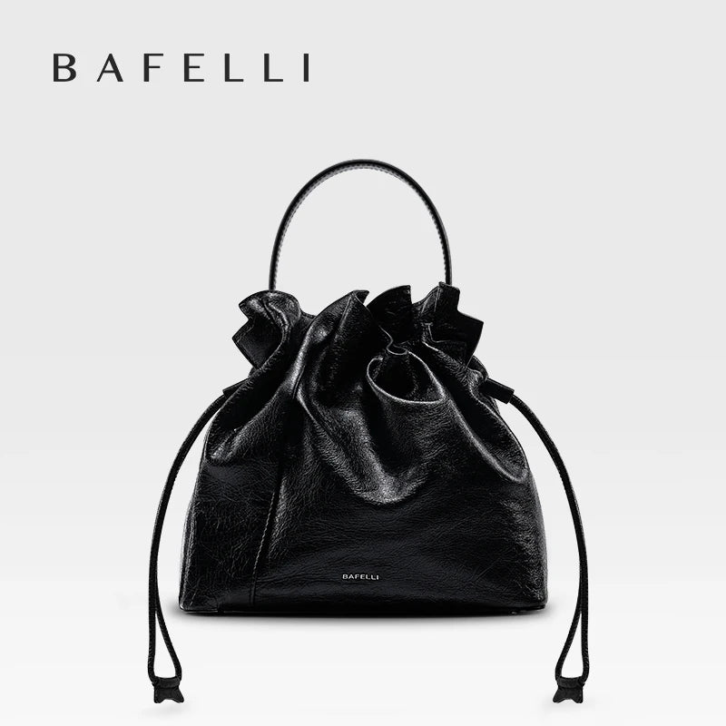 Bafelli Leather Casual Bucket Handbag