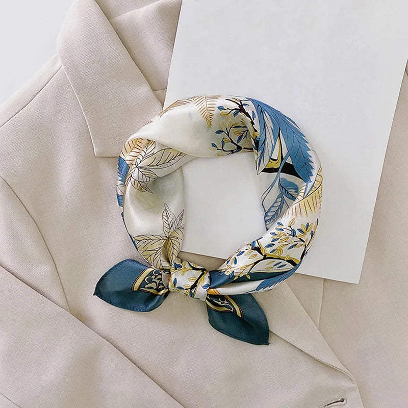 100% Silk Printed Neck Hair Scarf