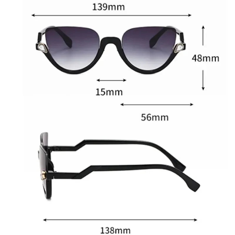 Women’s Half Frame Classic Cat Eye Sunglasses