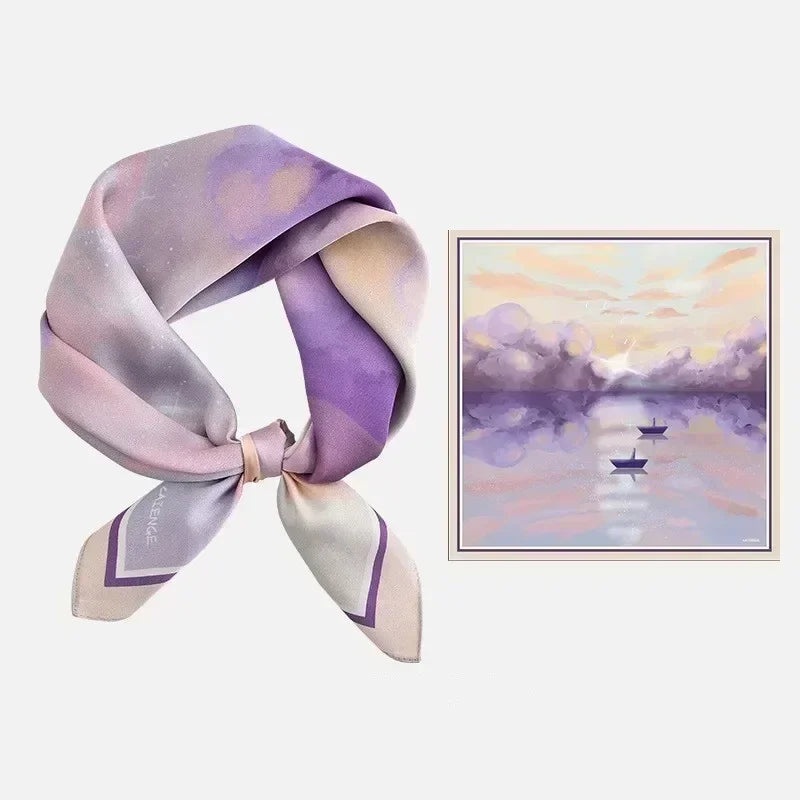 Summer Patterned Smooth Touch Silk Scarf