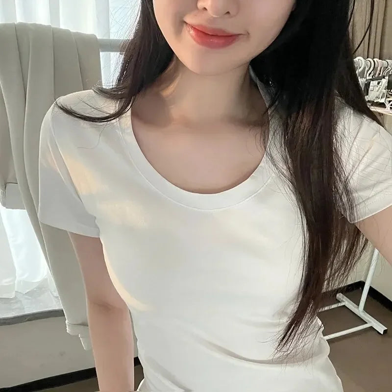 100% Cotton Summer Short Sleeve T-Shirt Women