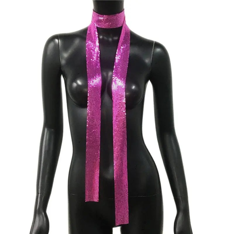 Holographic Sequined Party Scarf Women