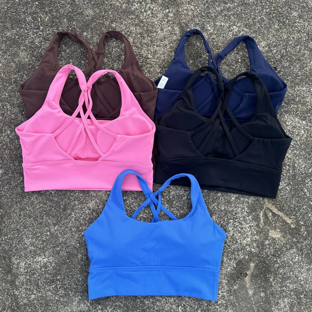 Soft Tight Cross Back Gym Fitness Bra Women