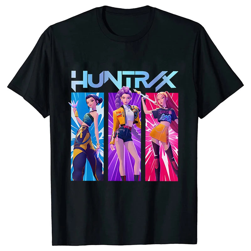Kpop Oversized Demon Hunter Graphic T-Shirt Women